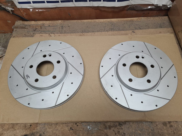 FOR MERCEDES SLK C200 W203 S230 E CLASS FRONT DRILLED GROOVED BRAKE DISCS 300mm