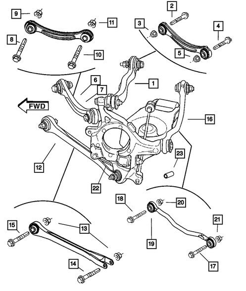 FOR  300C REAR LATERAL TRACK TRANSVERSE CONTROL ARM UPPER LOWER KIT 8 PCS