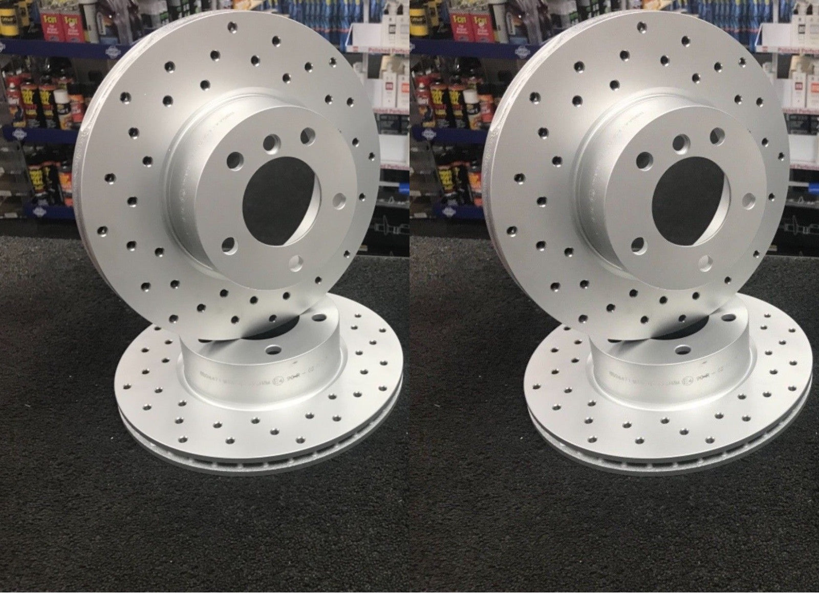 FOR BMW Z4 BRAKE DISCS 300MM FRONT AND REAR CROSS DRILLED