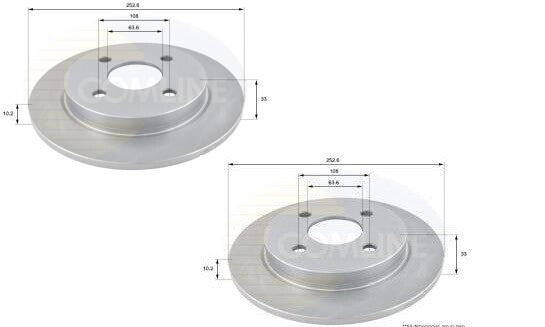 FORD SIERRA SAPPHIRE 1985-1993 2 REAR SOLID BRAKE DISC BRAND NEW PAIR