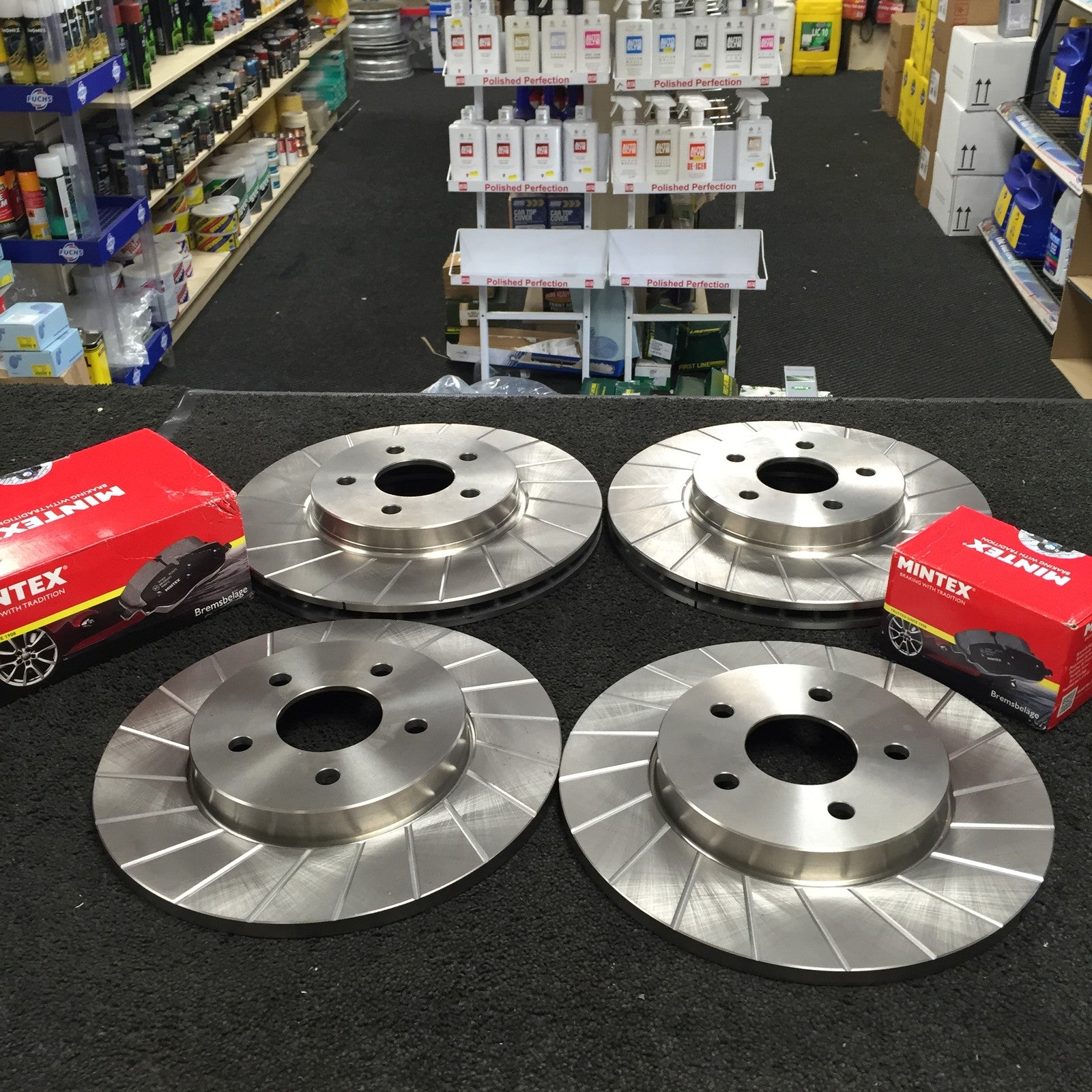 FORD MONDEO MK3 ST220 BRAKE DISC FRONT REAR GROOVED BRAKE DISC BRAKE PAD MINTEX