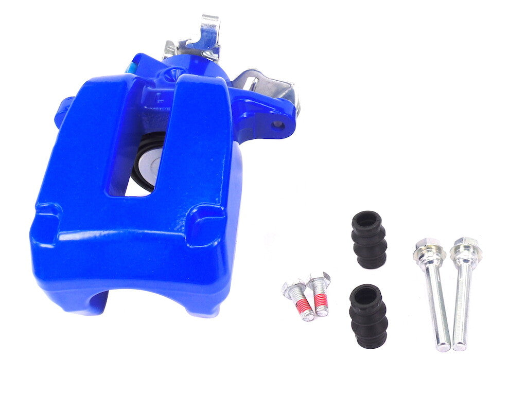 REAR BRAKE CALIPER LH + SLIDER COATED BLUE AUDI A3 TT QUATTRO GOLF R32