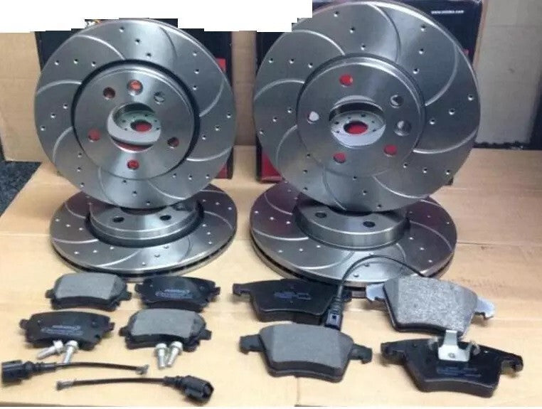 FOR TRANSPORTER T30 SPORTLI FRONT REAR BREMBO DRILLED GROOVED BRAKE DISCS & PADS