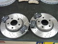 AUDI A8 S8 1999-2002 BRAKE DISC REAR CROSS DRILLED GROOVED BREMBO PADS