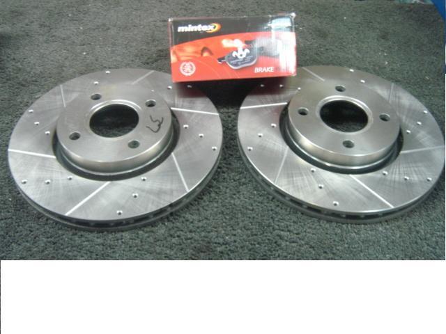 CROSS DRILLED GROOVED BRAKE DISCS PADS FRONT FOR PEUGEOT 205 1.9GTI CTI TD  