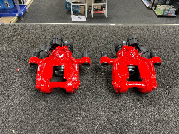 2 REAR BRAKE CALIPER ELECTRIC + MOTOR RED FOR GOLF MK7 GTD GTI TSI TDI 2012-19 