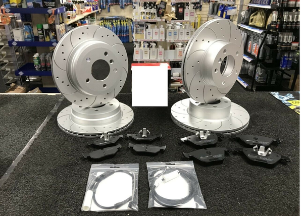 BMW 330 E90 DRILLED GROOVED  BRAKE DISCS PAD FRONT+REAR 330+336MM