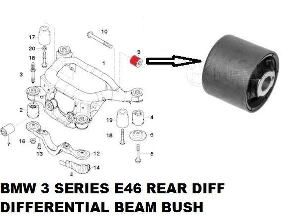 BMW 323 E46 REAR DIFF DIFFERENTIAL BEAM BUSH BUSHING HD 33176751808