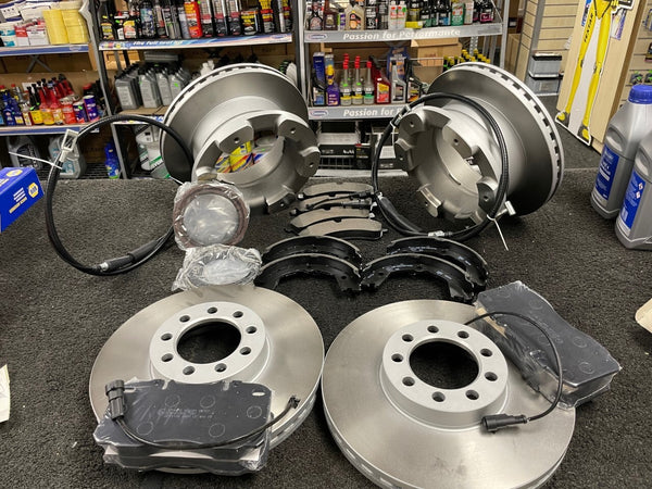 FOR IVECO DAILY 70C17 60C17 TWIN WHEELER BRAKE DISC PADS SHOES FRONT REAR CABLES