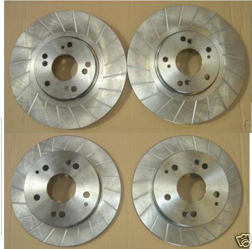 FOR HONDA ACCORD 2.3 TYPE V DRILLED GROOVED BRAKE DISCS FRONT REAR