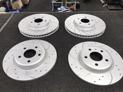 AUDI A5 8T3 2.0 TFSI BRAKE DISCS CROSS DRILLED GROOVED FRONT REAR 320mm +300mm