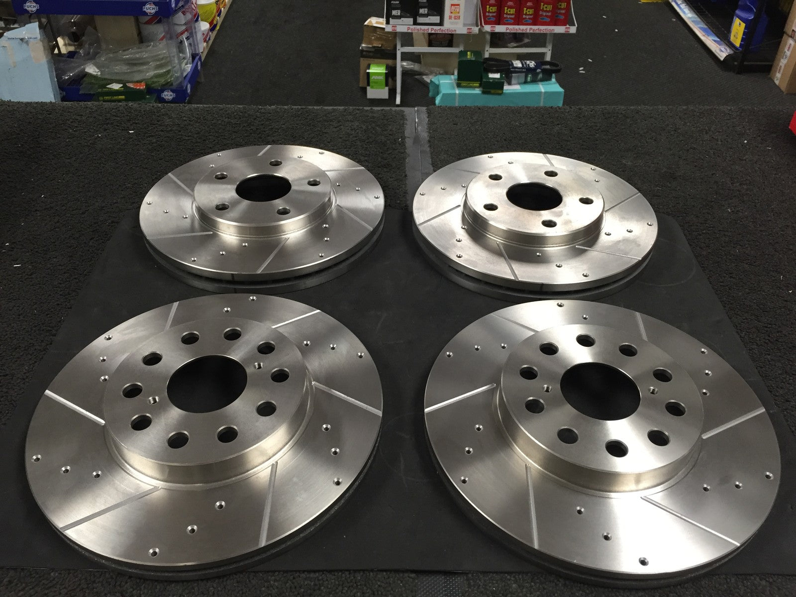 FOR TOYOTA MR2 GT T BAR 92-2000 DRILLED GROOVED BRAKE DISC FR RR