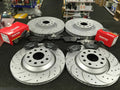 FOR AUDI A6 C7 ALLROAD 2012-2015 FRONT REAR DRILLED GROOVED BRAKE DISC & PAD