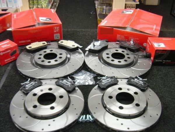 AUDI TT 2.0TFSi BRAKE DISCS SPORT CROSS DRILLED BREMBO BRAKE PAD FRONT REAR
