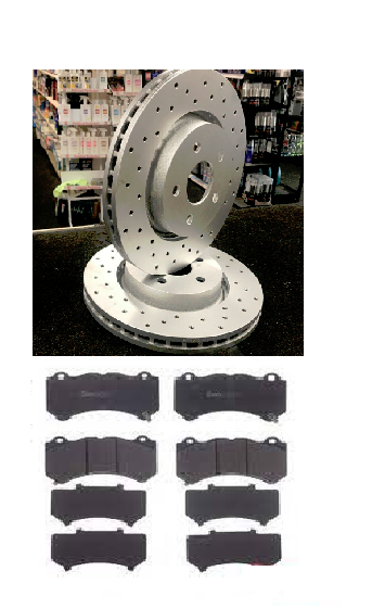 FOR JEEP GRAND CHEROKEE WK WK2 FRONT DRILLED PERFORMANCE BRAKE DISCS PADS+WIRE