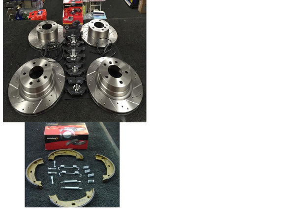 FOR BMW 320D MSPORT E92 BRAKE DISC CROSS DRILLED GROOVED MINTEX  PADS HB SHOES