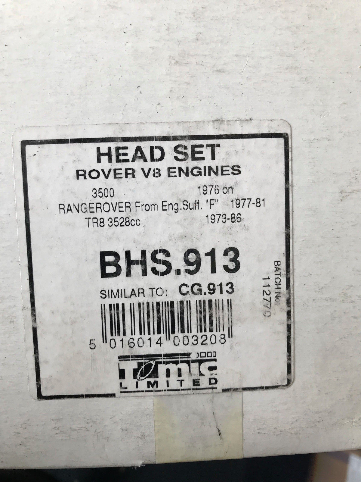 FOR ROVER 3500 1976> RANGE ROVER 1977-1981 ROVER TR8 3.5 1973>86 HEAD GASKET SET