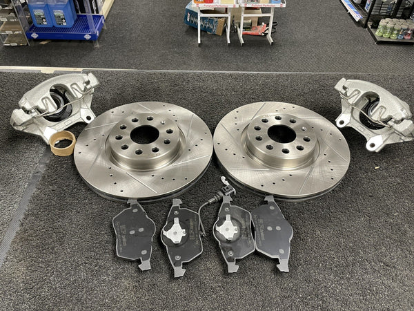 LEON CUPRA IBIZA 20V DRILLED GROOVED BRAKE DISC UPGRADE CALIPERS 288/312MM