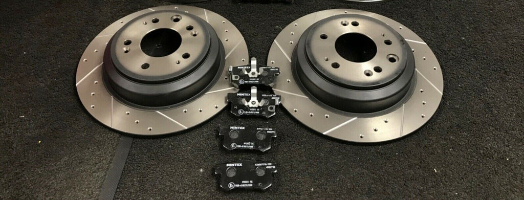 FOR ACCORD 2.2i-DTEC SPORT180 BHP BRAKE DISC DRILLED GROOVED MINTEX PAD REAR