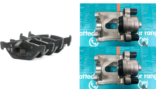 FOR BMW E81 E82 E83 E87 E90 E91 E92 E93 X1 REAR  BRAKE CALIPERS + PADS 