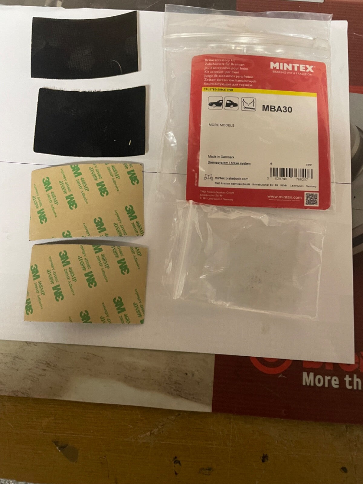 SELF ADHESIVE BRAKE PAD ANTI SQUEAL SHIMS FOR MOST MAKES & MODELS MBA30