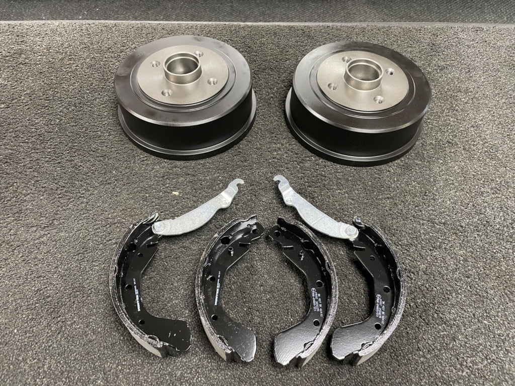 VAUXHALL CORSA C COMBO TIGRA 2 REAR BRAKE DRUM BEARING FITTED SHOES + ABS RING