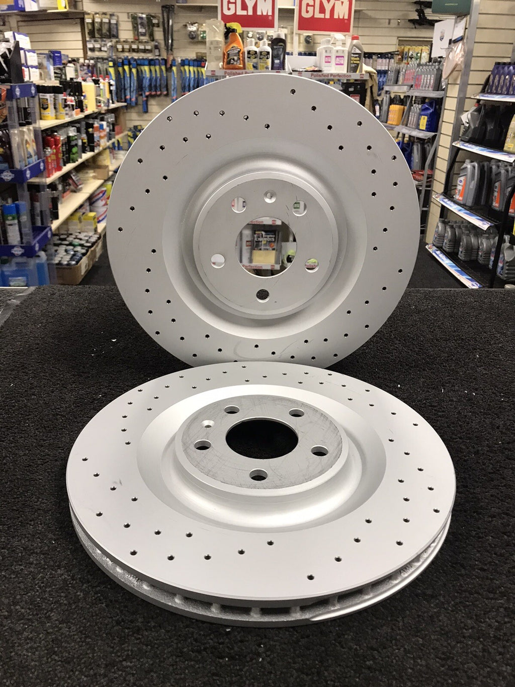 AUDI Q7 QUATTRO 4M PERFORMANCE CROSS DRILLED  BRAKE DISC FRONT REAR 375/350MM