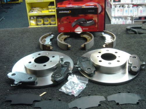 ROVER MG ZR 1.4 2.0TD MINTEX BRAKE DISCS &PADS SOLID & REAR BRAKE SHOES