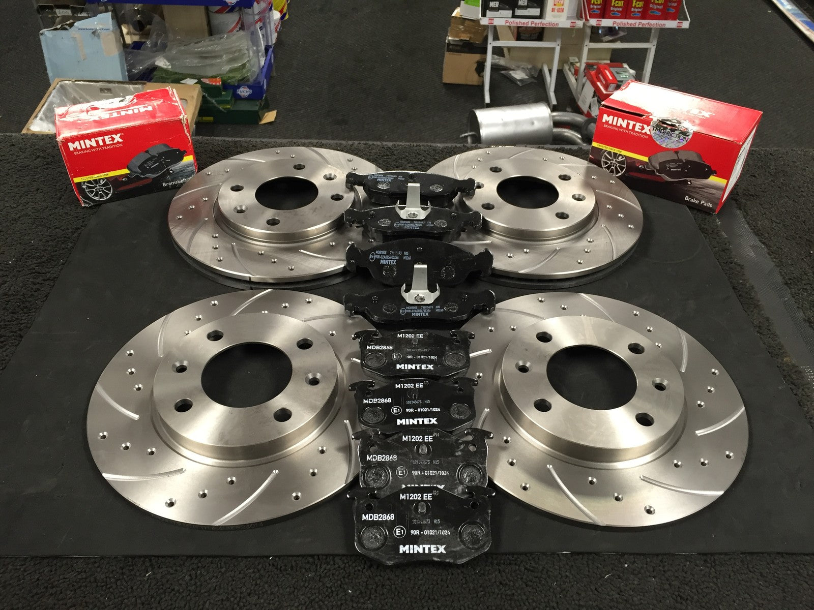 PEUGEOT 106 GTI RALLYE SAXO VTR VTS BRAKE DISC CROSS DRILLED FRONT REAR BRAKEPAD