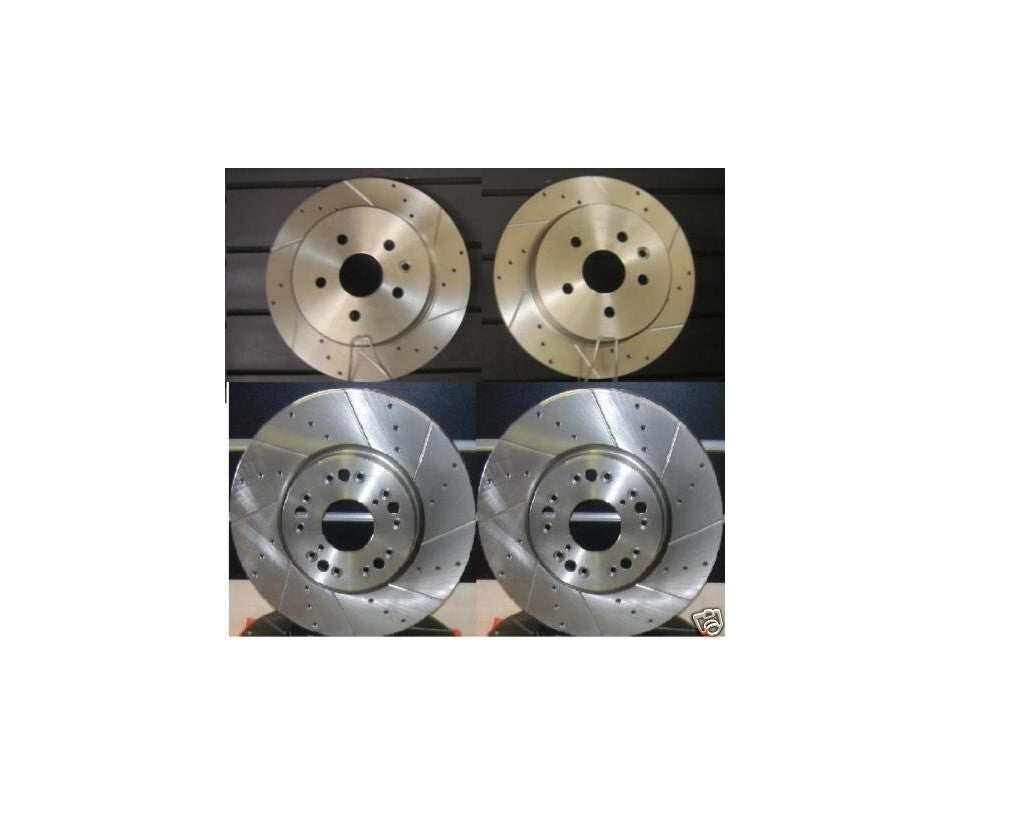 FIT FOR LEXUS RX 400H SE-L CVT FRONT AND REAR DRILLED GROOVED BRAKE DISCS