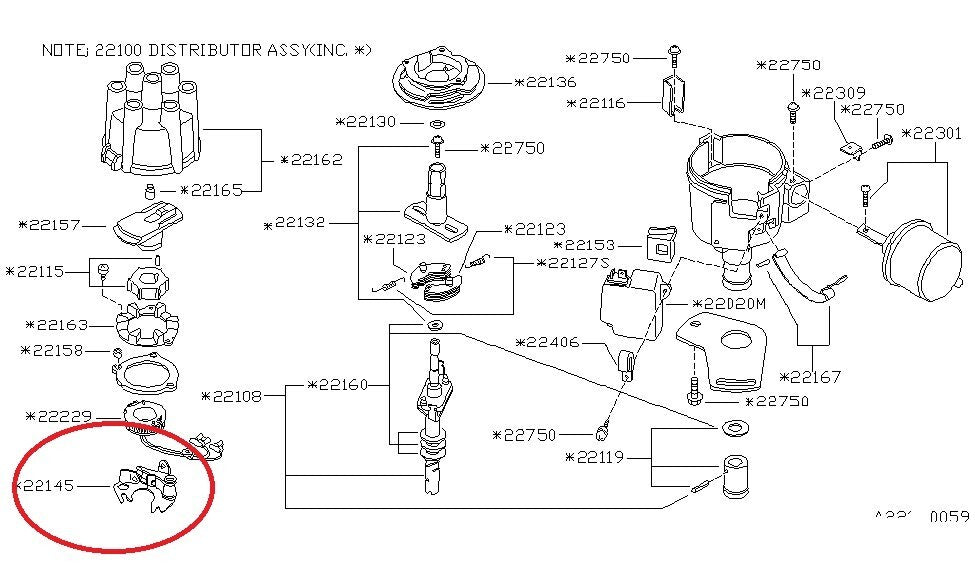 IGNITION CONTACT BREAKER POINT SET FOR NISSAN DATSUN P22145-89905