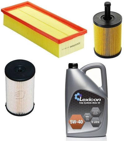 VW PASSAT 2.0 TDI 2005-2011 OIL AIR FUEL FILTER + 5 LITRE 5W40 OIL SERVICE KIT