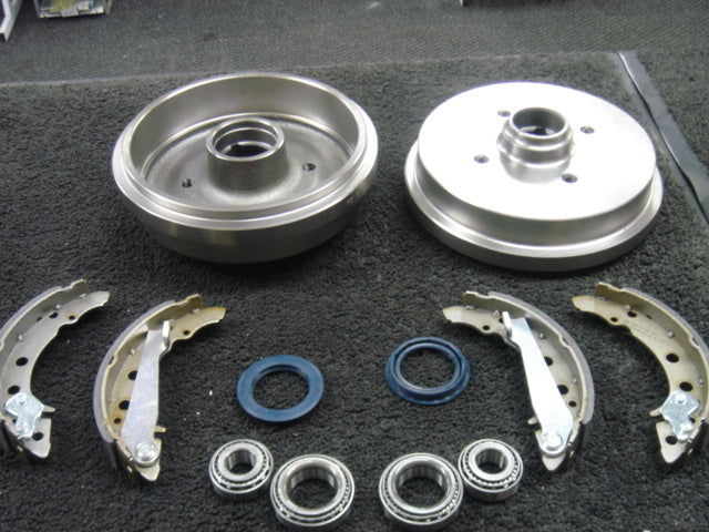 FOR VW CADDY MK1 1984-1992 2 REAR BRAKE DRUM BRAKE SHOES 2 REAR WHEEL BEARINGS