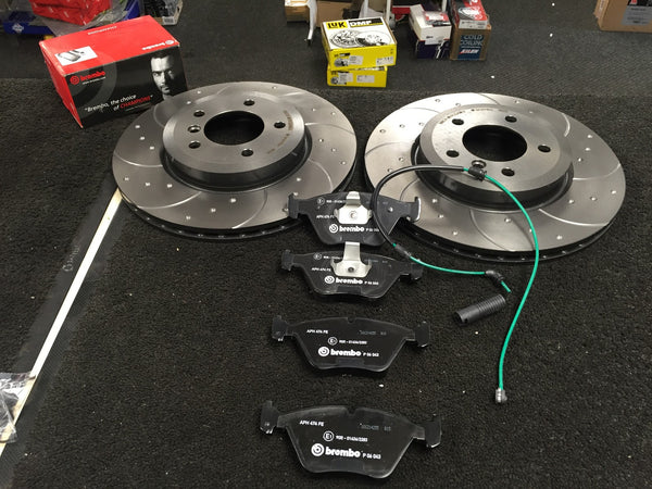 BMW 330D 330Ci 330i BRAKE DISC DIMPLED GROOVED BREMBO BRAKE PAD BREMBO FRONT