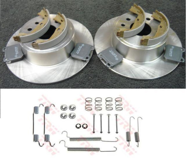 VAUXHALL VECTRA B 1995-2002 REAR BRAKE DISCS HANDBRAKE SHOES FITTING KIT  5 STUD