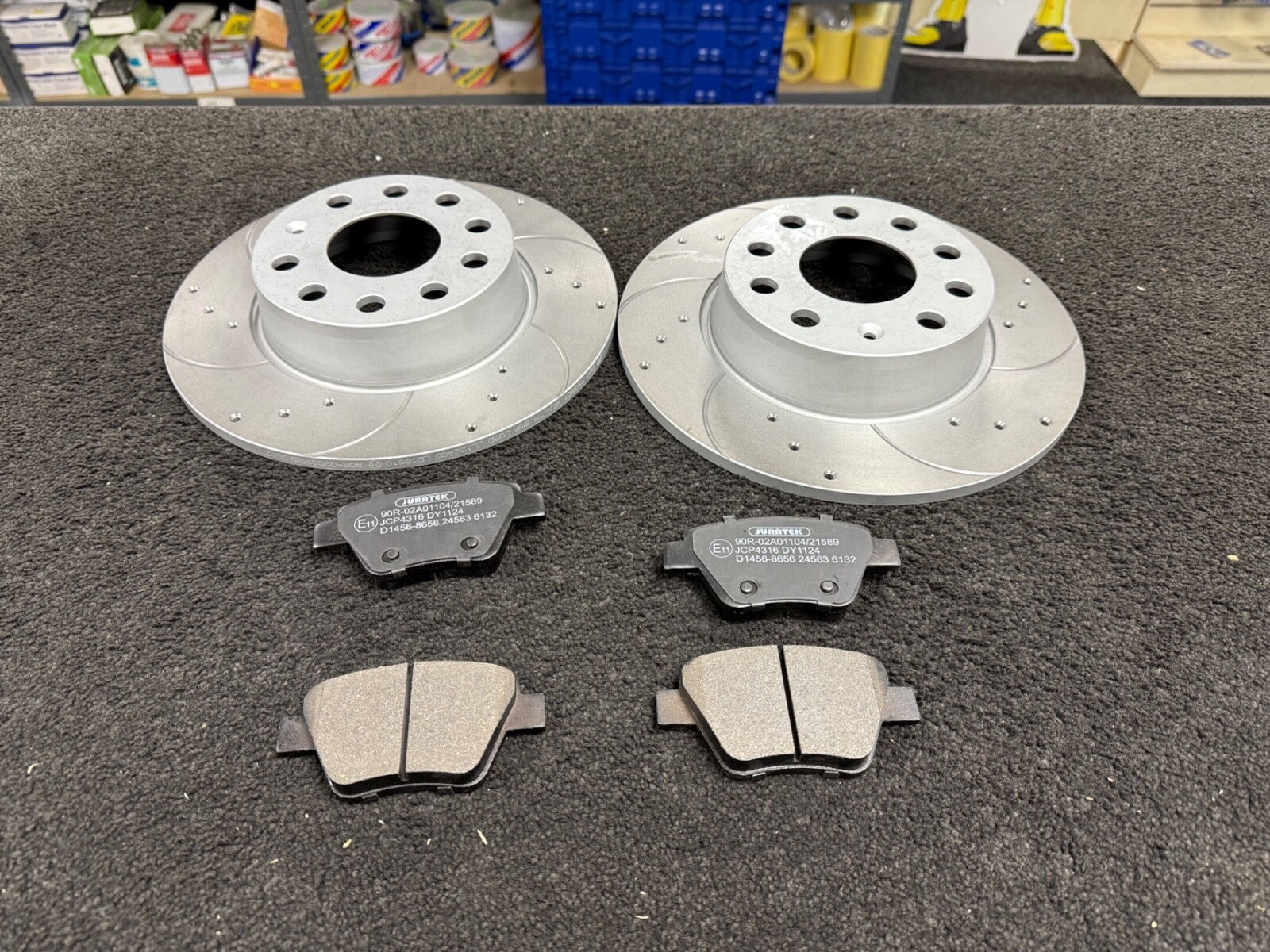 for Yeti Experience YET rear drilled grooved brake discs pads 272mm