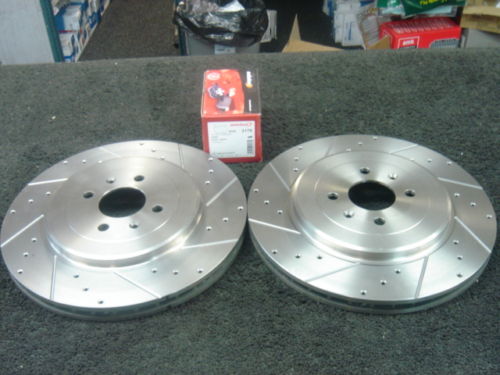 ROVER MGF MG-TF TROPHY BRAKE DISC DRILLED GROOVED BRAKE DISC MINTEX PAD FRONT