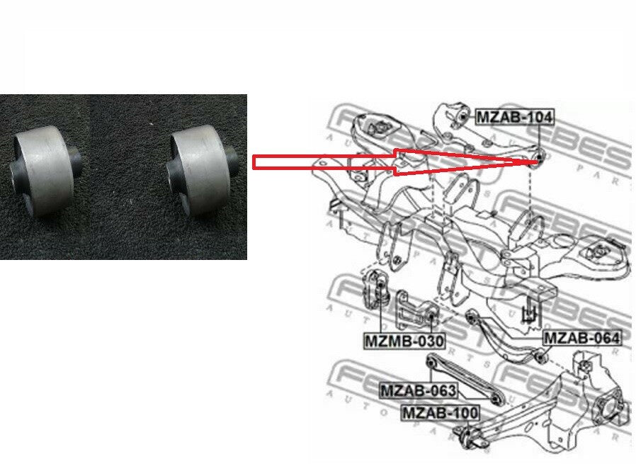 MAZDA 6 2.0 2.5 GH 2.3 GG REAR DIFFERENTIAL DIFF MOUNTING ARM BUSHES