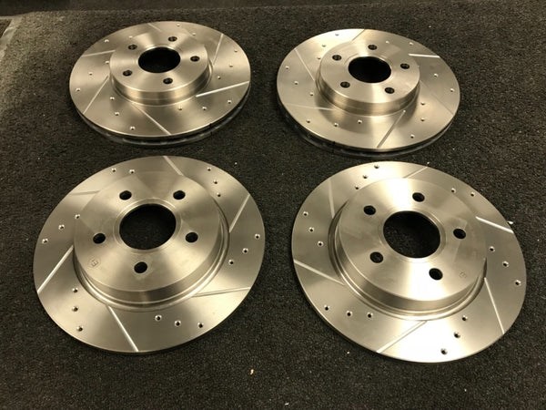 FORD FOCUS MK3 1.0ECO 1.6TDCi  BRAKE DISC CROSS DRILLED GROOVED FRONT REAR