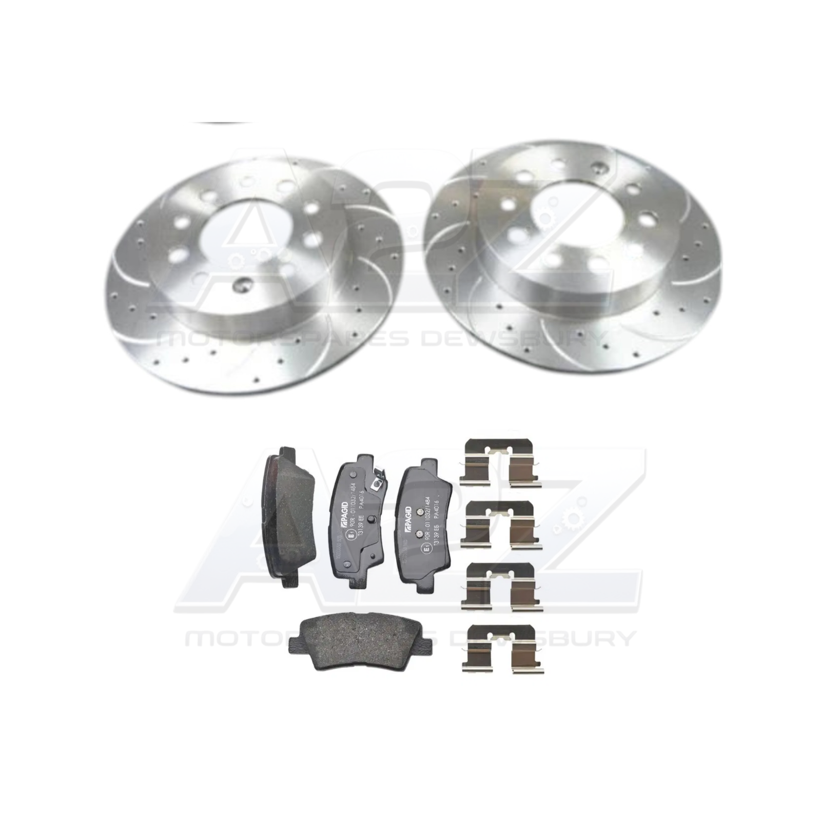 DRILLED GROOVED REAR BRAKE DISCS PADS SET FITS HYUNDAI I40 1.7 CRDI MK1 2017 ON