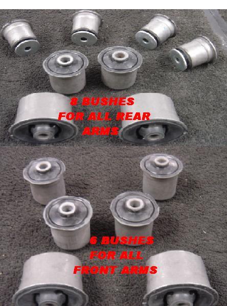 FOR  GRAND CHEROKEE WJ WG FRONT REAR UPPER LOWER CONTROL ARM A FRAME BUSH KIT