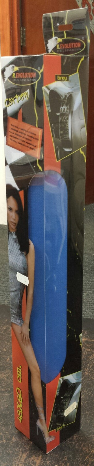 INTERIOR STYLING 48X60CM CARBON EFFECT BLUE WRAPPING FILM ROLL
