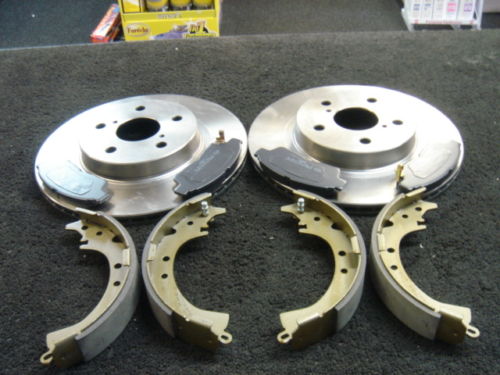 FOR TOYOTA RAV4 1994-2000 FRONT BRAKE DISCS PADS  REAR BRAKE SHOES