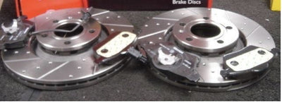 AUDI A4 2.0TDi S LINE SPECIAL EDITION BRAKE DISC DRILLED GROOVED FRONT BRAKE PAD