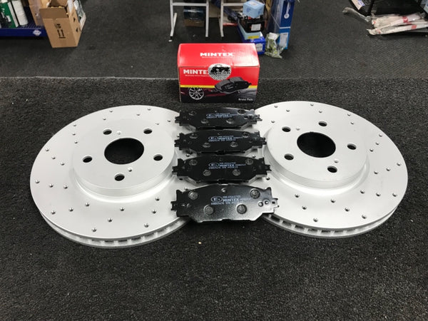 FOR IS250 IS220D IS200D IS250C BRAKE DISC CROSS DRILLED MINTEX BRAKE PAD FRONT