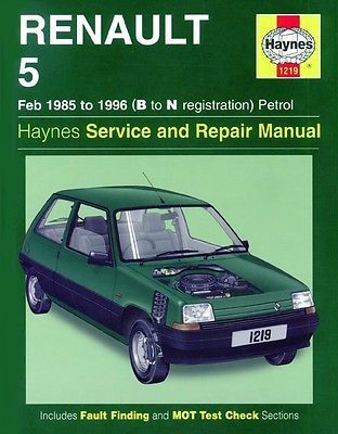 HAYNES FOR  RENAULT 5 FEB 85-96 B TO N REG PETROL SERVICE AND REPAIR MANUAL 
