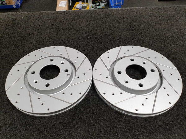 PEUGEOT 206 GTI 180bhp C4 BERLINGO BRAKE DISCS CROSS DRILLED GROOVED
