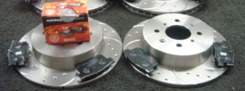 MG ZR160 ZS180 DRILLED GROOVED BRAKE DISC MINTEX BRAKE PADS REAR