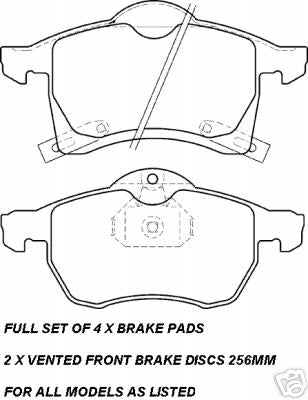 VAUXHALL ASTRA 1998> BRAKE DISC  & PAD FRONT ABS  4 STD