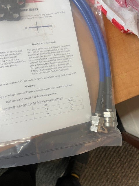 BRAIDED REAR BRAKE LINE CADDY VENTED BRAKE DISC CALIPER CONVERSION KIT 310MM